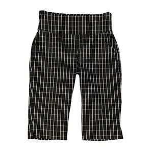 JoFit Capri Womens S Small Black White Golf Windowpane Stretch Pockets Pants